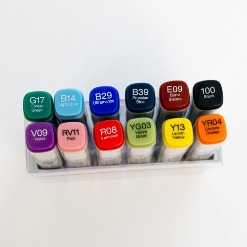 Copic, Marker Set, Art & School, Basic colors, 12 count, 838